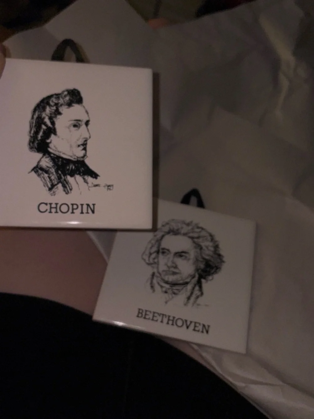 2 Classical Music Artist Wall Tiles - Beethoven and Chopin (2of 4) EUC